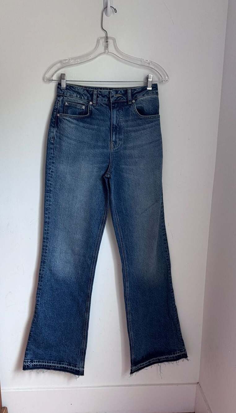 ALIGNE Straight Flare High Waisted Jeans Lake Blue Size W27 New With Tags
